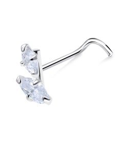 Silver Curved Nose Stud NSKZ-1762